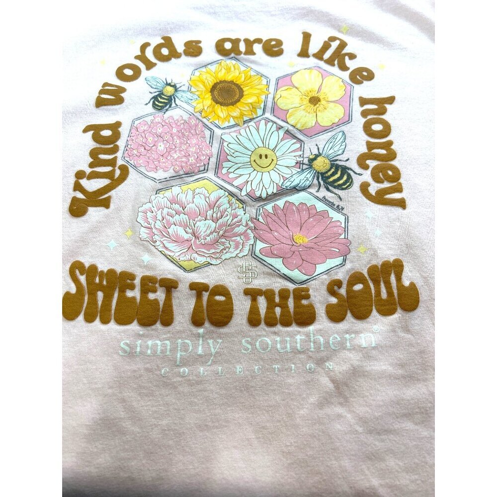 Simply Southern Girls Graphic Tee Long Sleeves Melon Size Youth L - Picture 4 of 6
